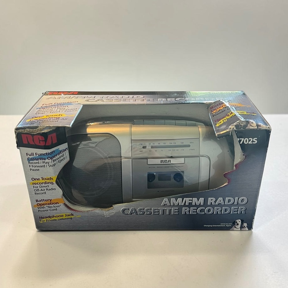 RCA RP7702S Portable AM FM Radio Cassette Recorder Player Silver New In Box